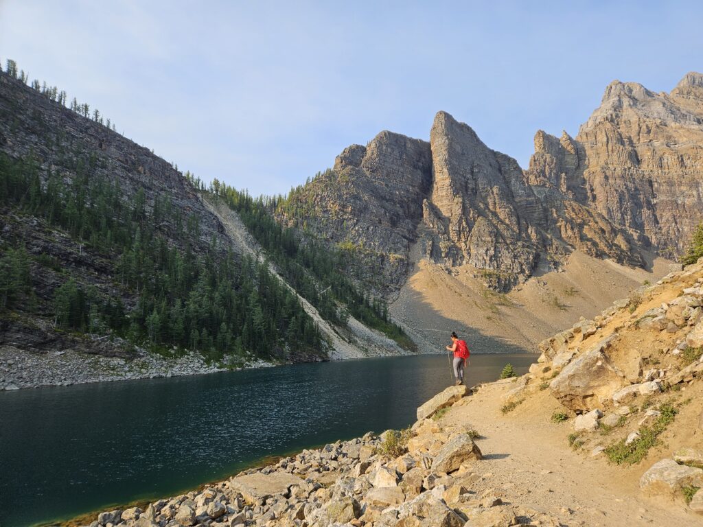 The view of Devil's Thumb past the Teahouse.